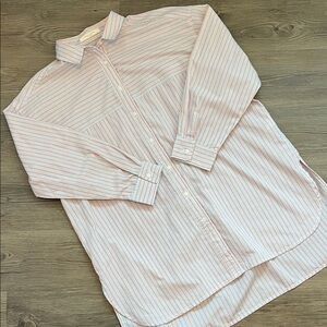 Women’s Over Sized Striped Button-Down Shirt